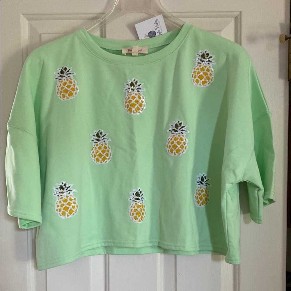 Peach Love California Sequined Pineapple Top